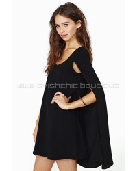 Nasty Gal Angel Cape Dress Black